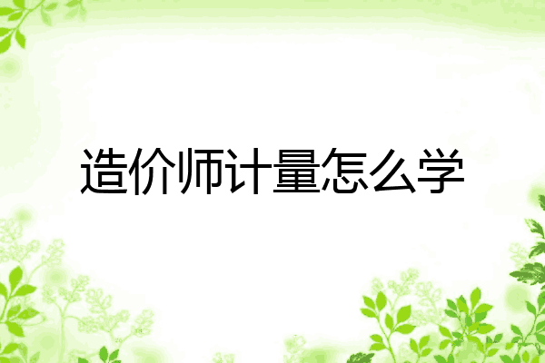造价师计量怎么学