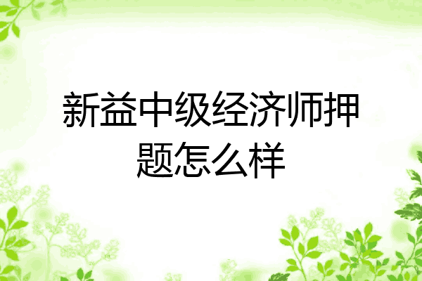 新益中级经济师押题怎么样