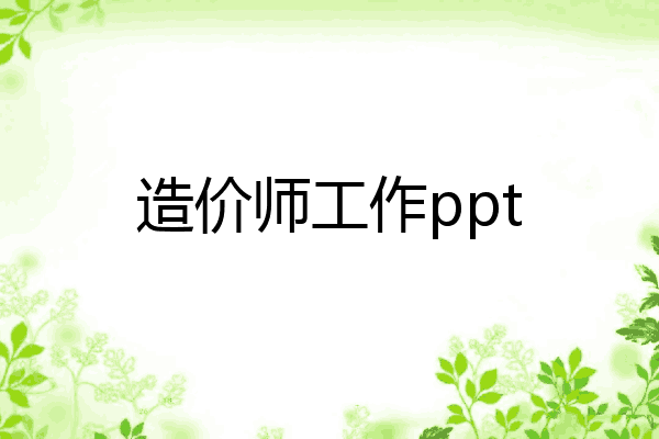 造价师工作ppt
