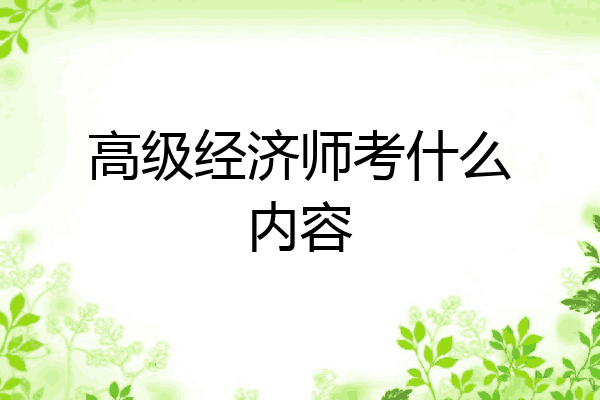 高级经济师考什么内容