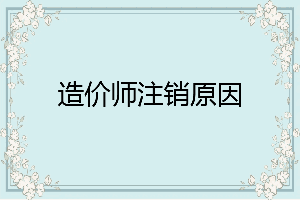 造价师注销原因