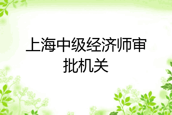 上海中级经济师审批机关