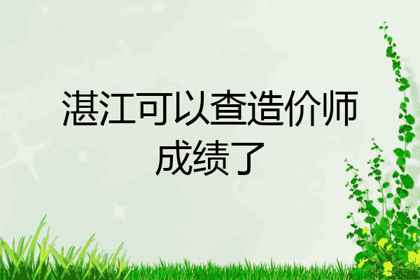 湛江可以查造价师成绩了
