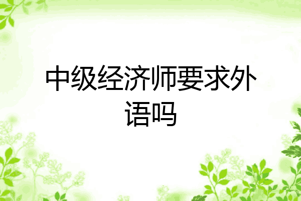 中级经济师要求外语吗