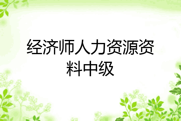 经济师人力资源资料中级