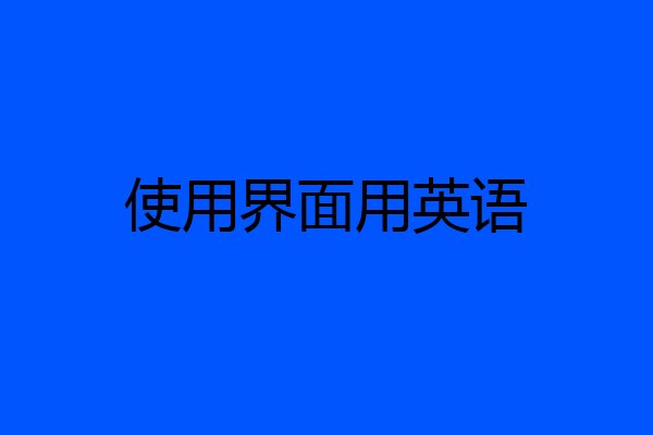 使用界面用英语