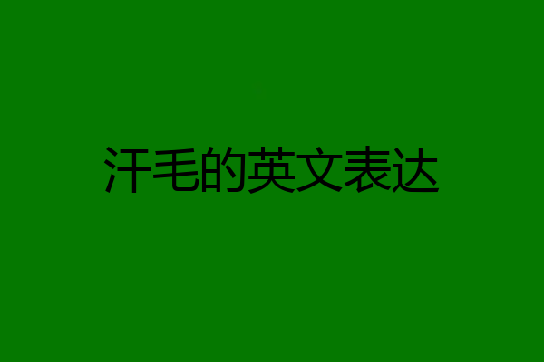 汗毛的英文表达