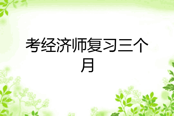 考经济师复习三个月