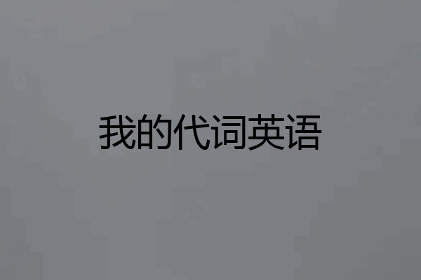我的代词英语