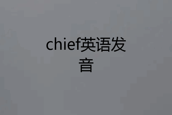 chief英语发音