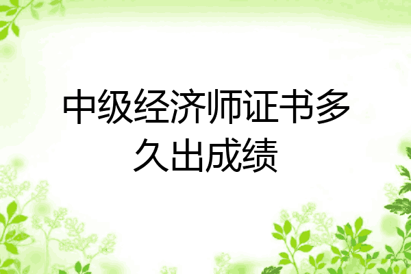 中级经济师证书多久出成绩