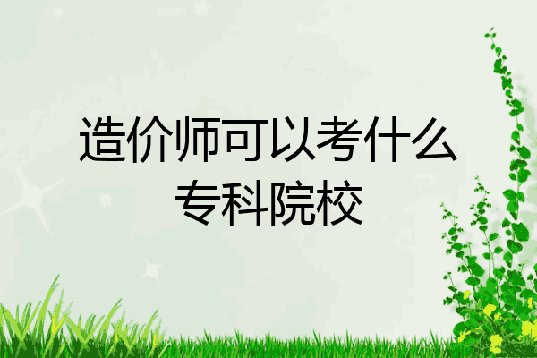 造价师可以考什么专科院校
