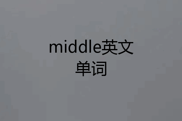 middle英文单词