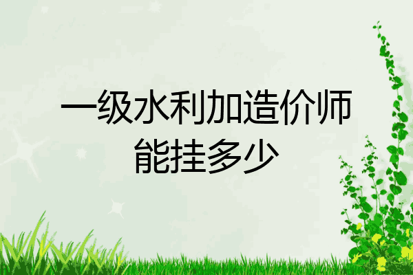 一级水利加造价师能挂多少