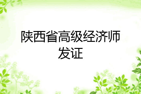 陕西省高级经济师发证