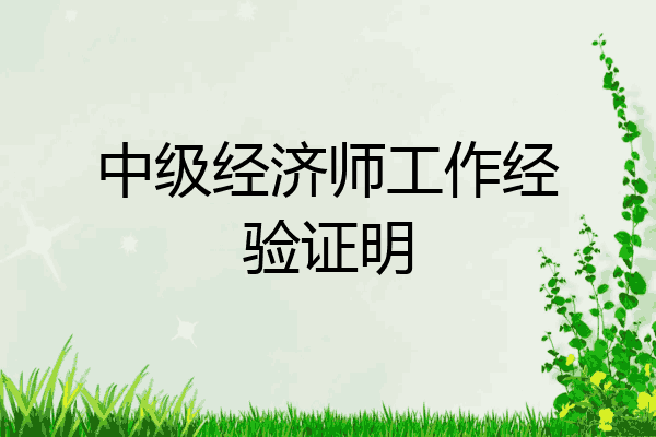 中级经济师工作经验证明