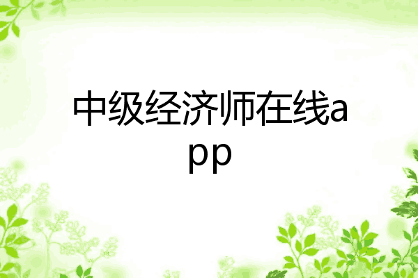 中级经济师在线app