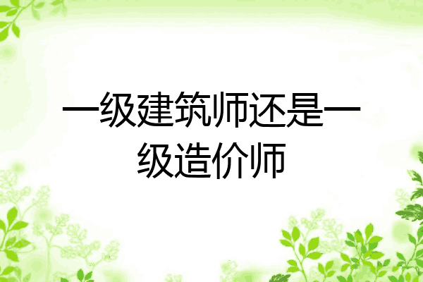 一级建筑师还是一级造价师
