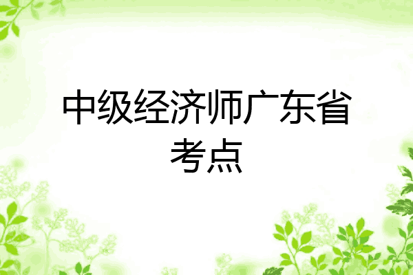 中级经济师广东省考点