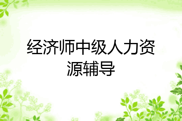 经济师中级人力资源辅导