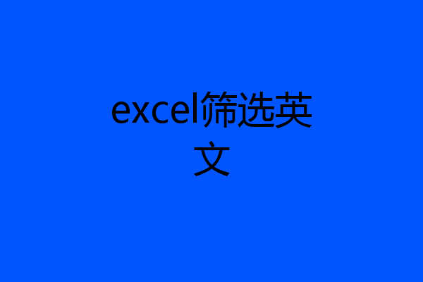excel筛选英文