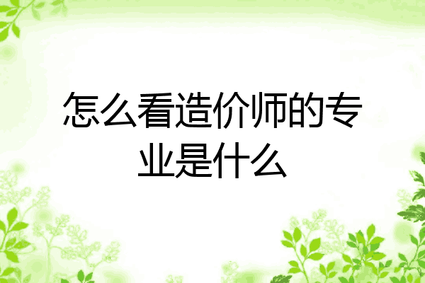 怎么看造价师的专业是什么