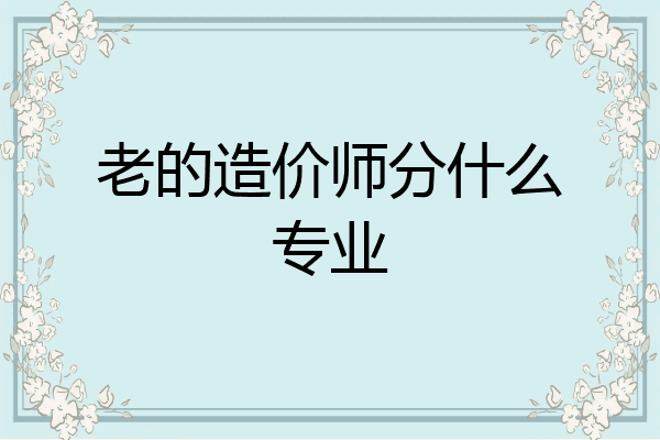 老的造价师分什么专业