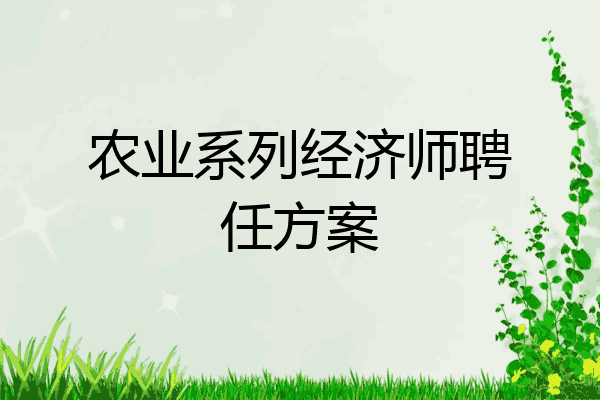 农业系列经济师聘任方案