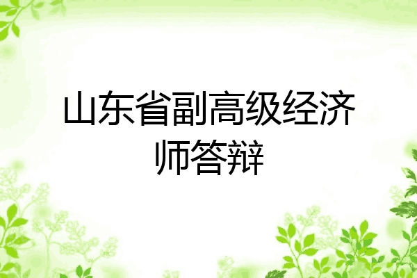 山东省副高级经济师答辩
