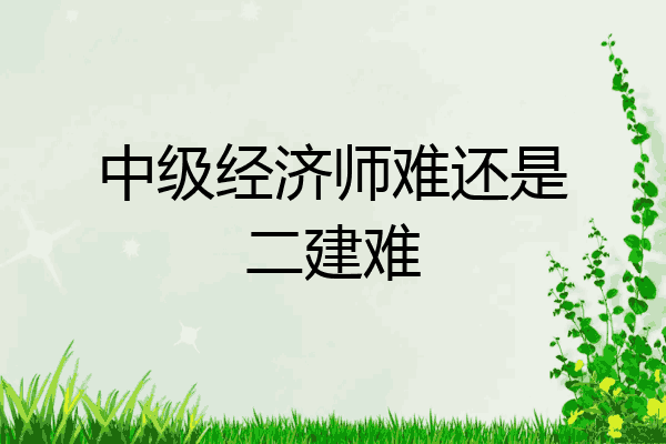 中级经济师难还是二建难