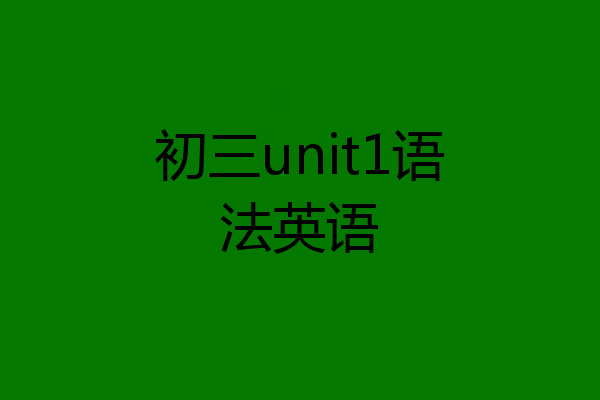 初三unit1语法英语