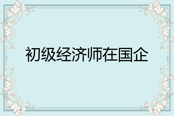 初级经济师在国企