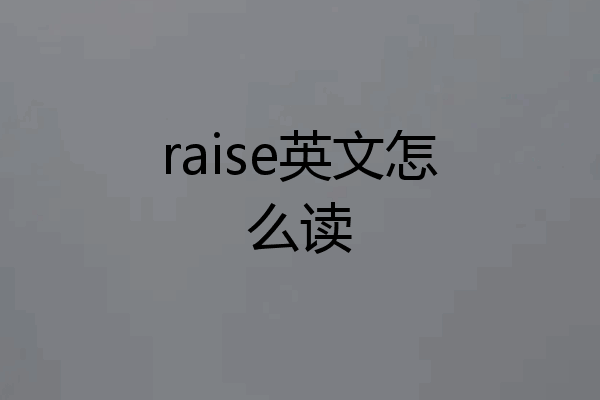 raise英文怎么读