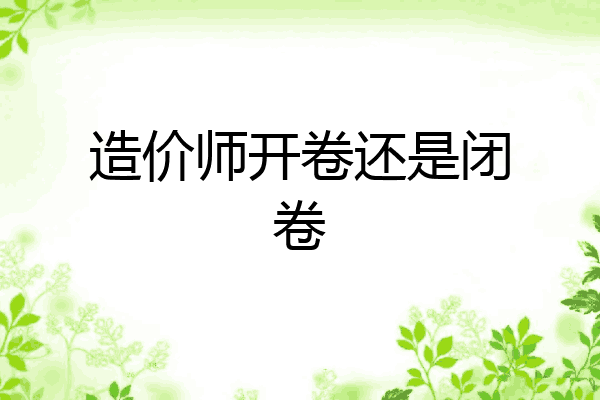 造价师开卷还是闭卷