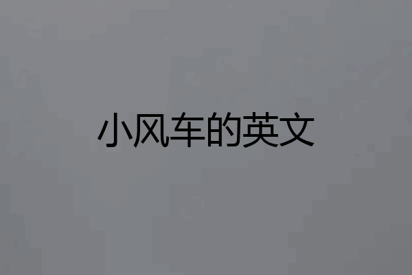 小风车的英文
