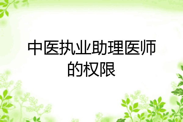 中医执业助理医师的权限