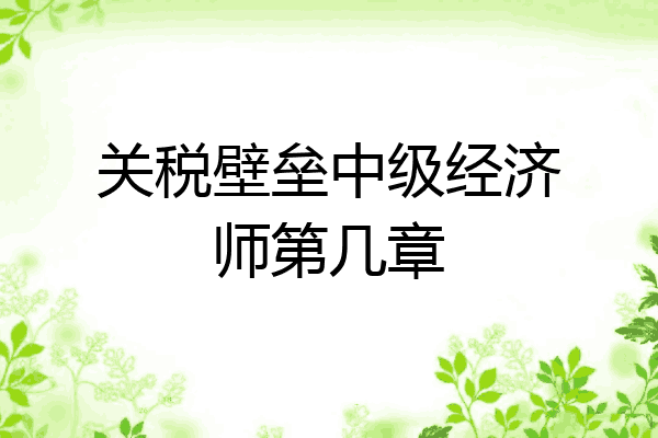 关税壁垒中级经济师第几章
