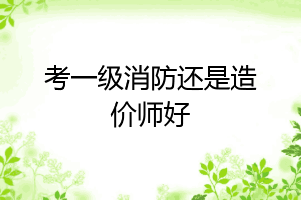 考一级消防还是造价师好