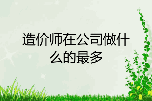 造价师在公司做什么的最多