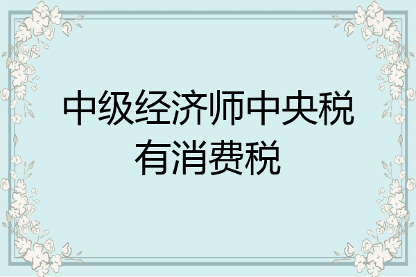 中级经济师中央税有消费税