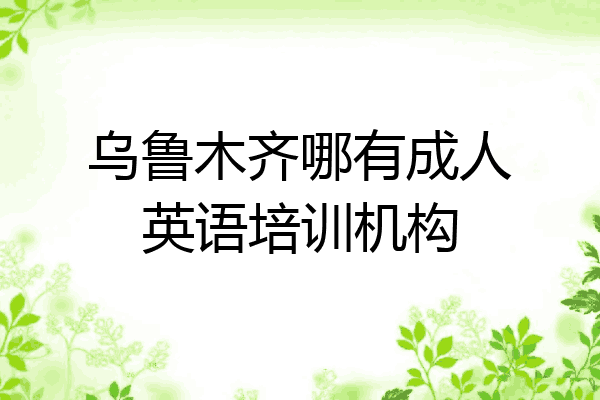 乌鲁木齐哪有成人英语培训机构
