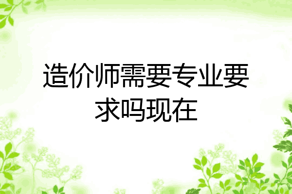 造价师需要专业要求吗现在