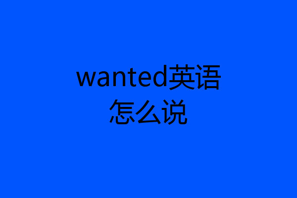wanted英语怎么说