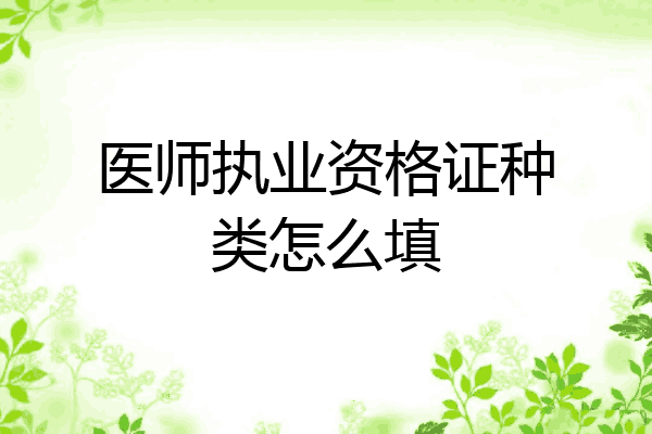 医师执业资格证种类怎么填