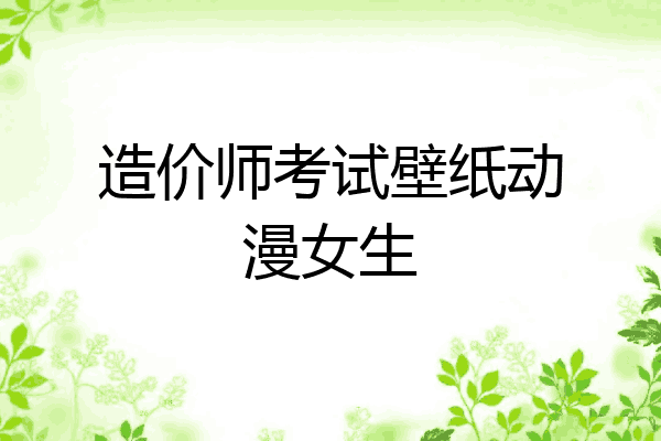 造价师考试壁纸动漫女生