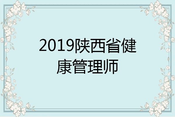 2019陕西省健康管理师