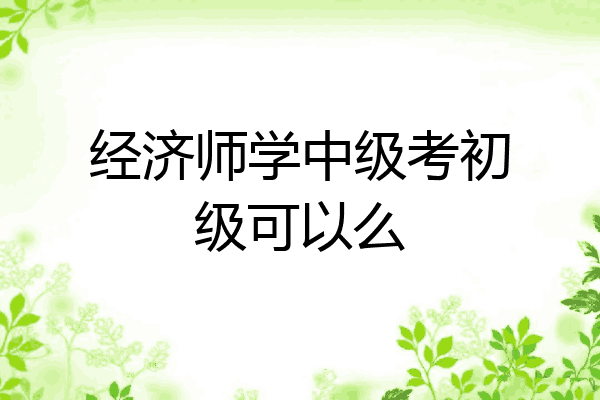 经济师学中级考初级可以么