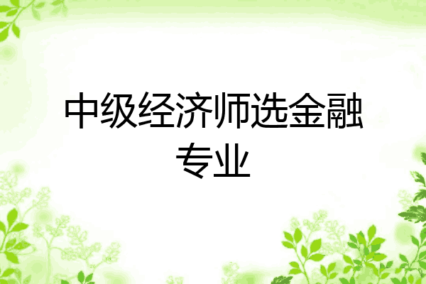中级经济师选金融专业