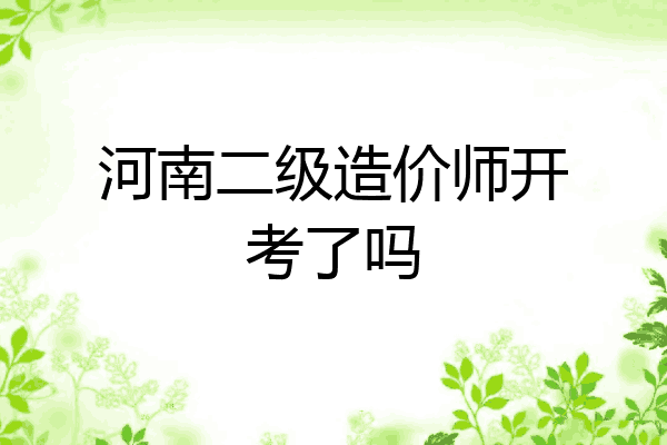 河南二级造价师开考了吗