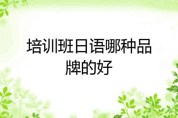 培训班日语哪种品牌的好